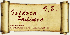 Isidora Podinić vizit kartica